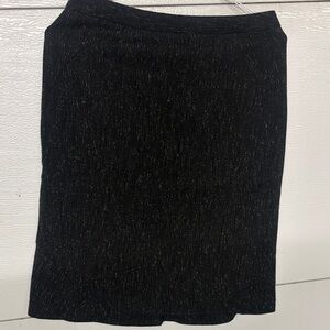 Black Textured Knit Pencil Skirt - Women's